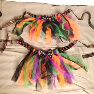 Adorable Tie Back Halloween Animal Tutus Set of 2 Dog/Cat/Farm Animal OS